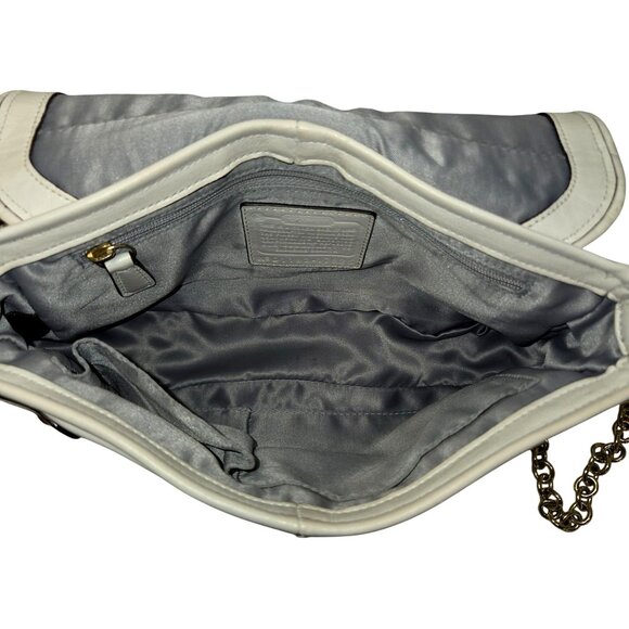 Coach Chelsea Parchment Leather Flap Turn Lock Shoulder or Crossbody Bag Chain - Picture 7 of 14